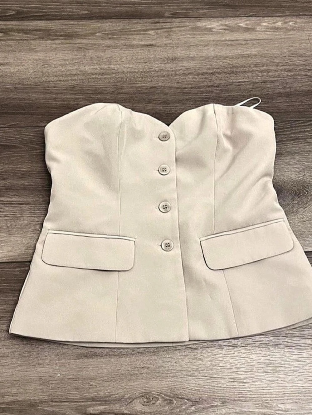 Sincerely Jules Structured Corset Top in Cream Small